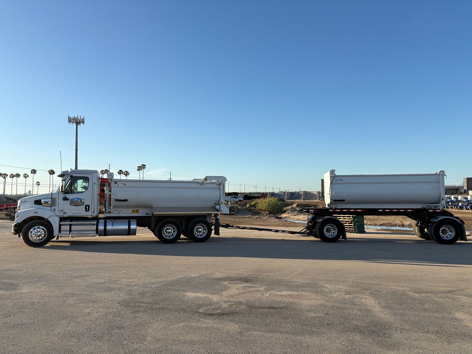 transfer truck for landcape material delivery