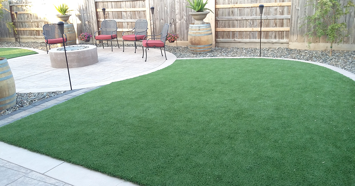 backyard turf installation near Modesto CA